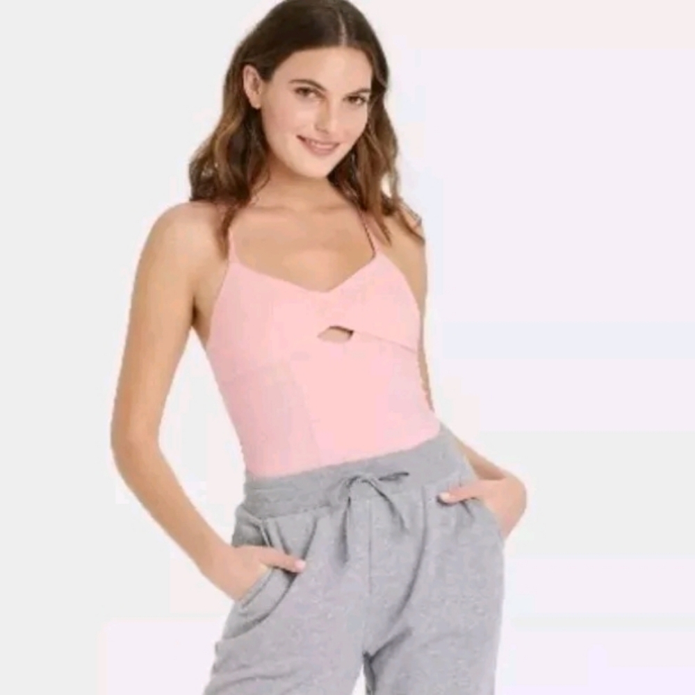 Colsie Pink Cotton Thong Bodysuit‎